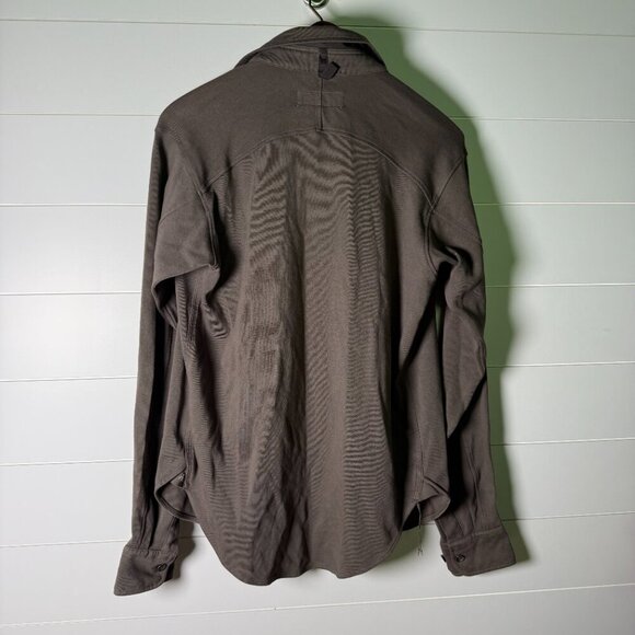 rag & bone Long Sleeve Shirt Button Up Coco Silver Brown Sz XS 2 Chest Pockets - Picture 7 of 12